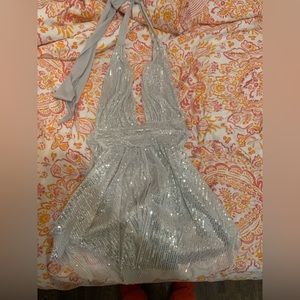 Lucy in the sky silver romper